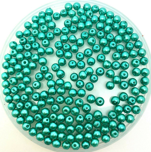 Sea Green 4mm Glass Pearls