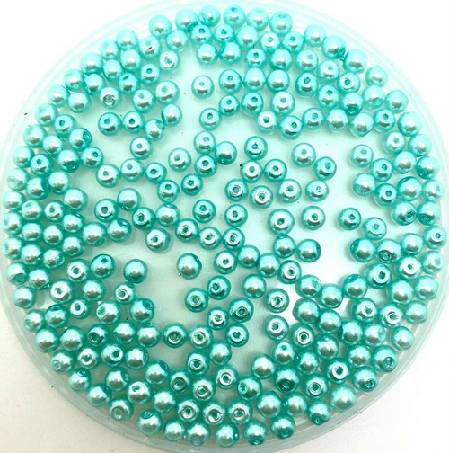 Seafoam 4mm Glass Pearls