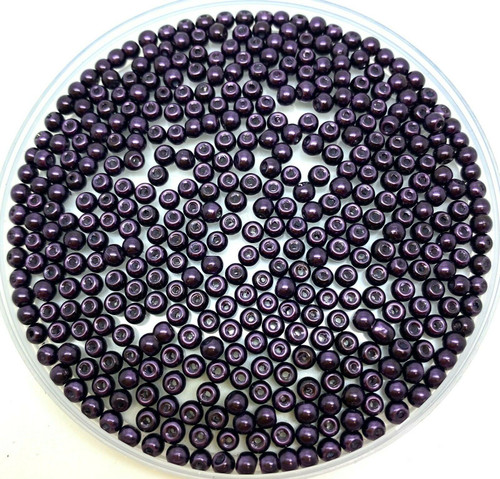 Blackcurrant 4mm Glass Pearls