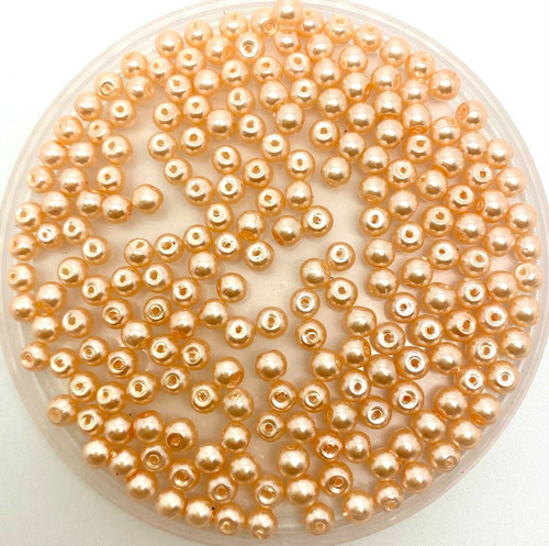 Pale Peach 4mm Glass Pearls