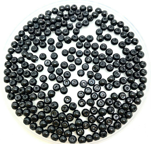 Black 4mm Glass Pearls