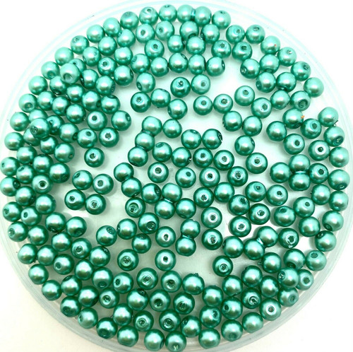 Spearmint 4mm Glass Pearls