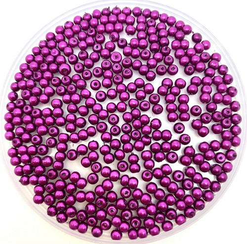 Plum 4mm Glass Pearls