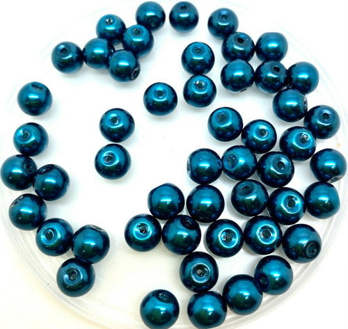 Petrol 6mm Glass Pearls