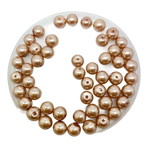 Cafe Latte 6mm Glass Pearls