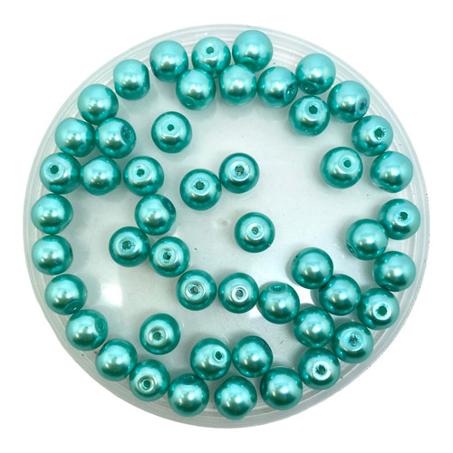 Spearmint 8mm Glass Pearls