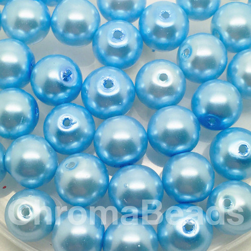 Pale Blue 8mm Glass Pearls