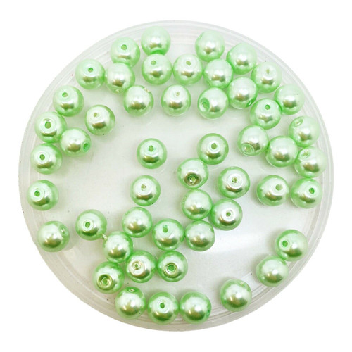 Pale Green 8mm Glass Pearls