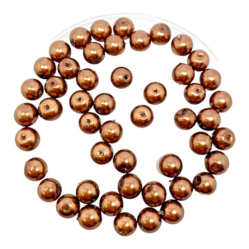 Chestnut Brown 8mm Glass Pearls