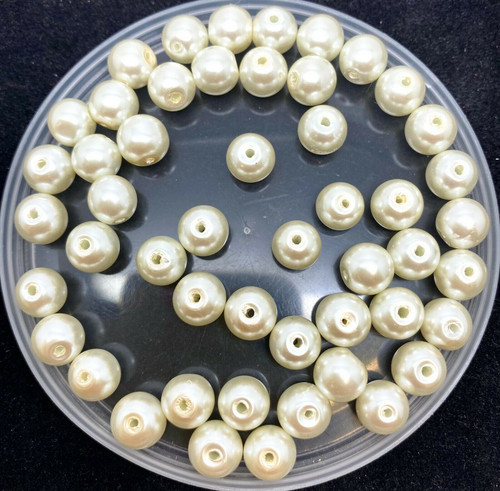 Ivory 8mm Glass Pearls