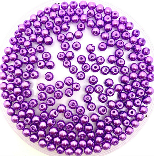 Mauve 8mm Glass Pearls