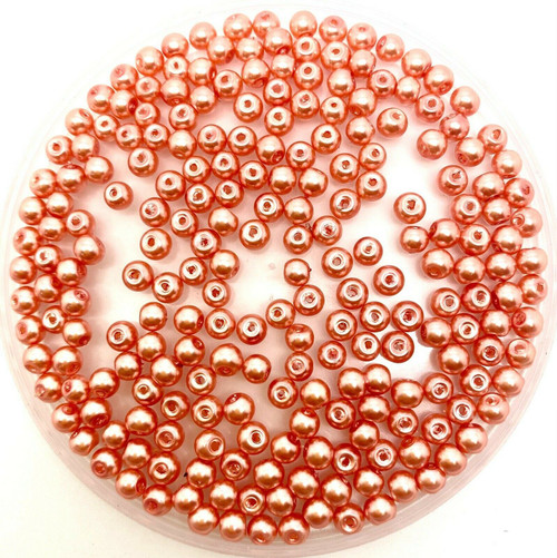 Peach 8mm Glass Pearls