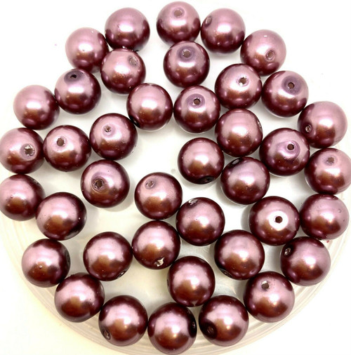 Mink 10mm Glass Pearls