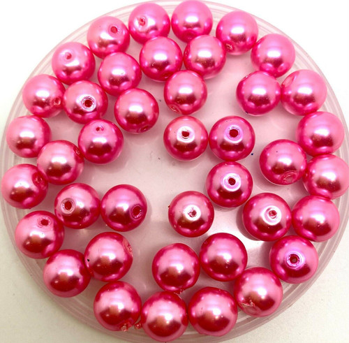 Candy Pink 10mm Glass Pearls
