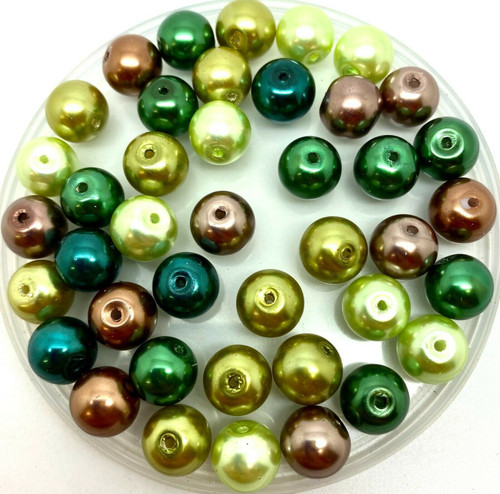 Woodland Mix 10mm Glass Pearls