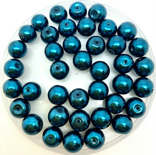 Petrol 10mm Glass Pearls