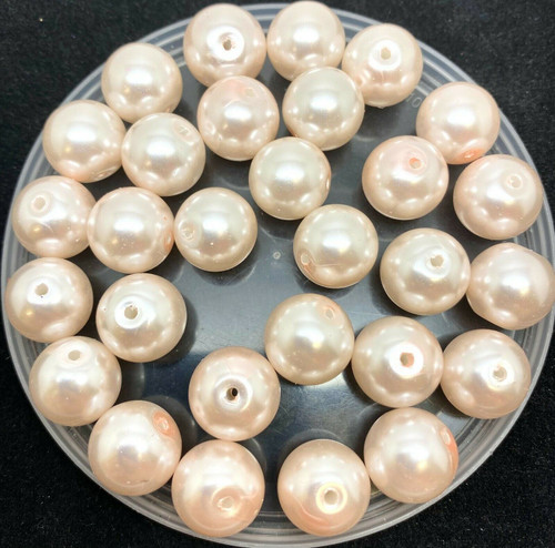 Seashell 12mm Glass Pearls
