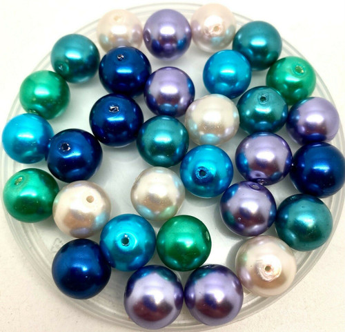 Ocean Waves Mix 12mm Glass Pearls