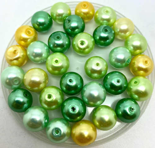 Spring Tones Mix 12mm Glass Pearls