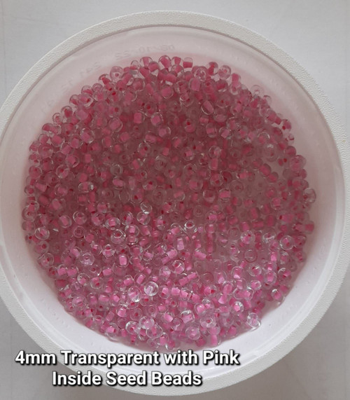 Pink Inside Colour 6/0 seed beads