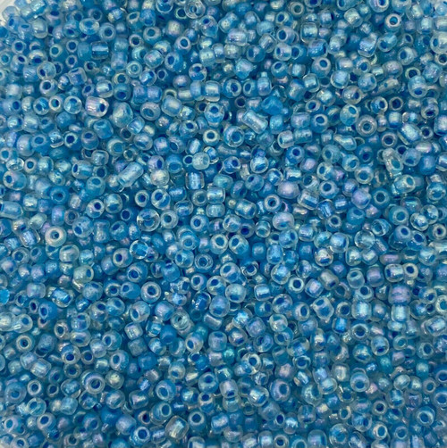 Turquoise Colour-Lined Rainbow 6/0 seed beads