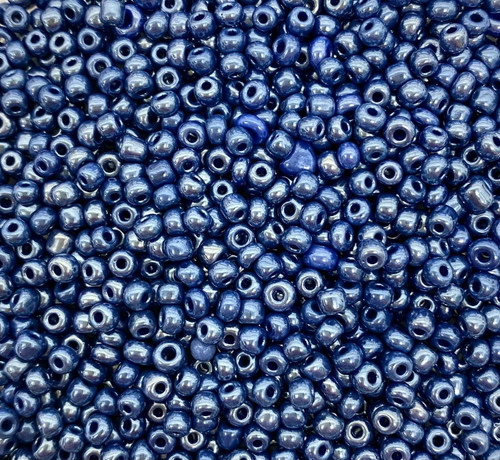 Deep Blue Opaque Lustered 6/0 seed beads