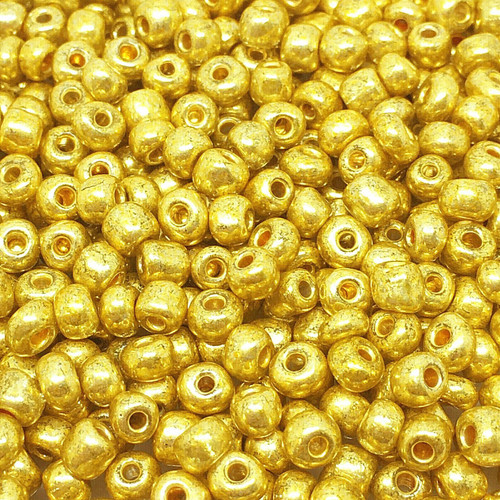 Yellow Metallic 6/0 seed beads