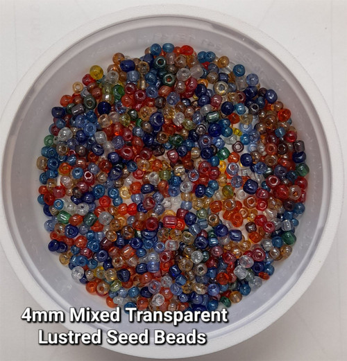 Mixed Colours Transparent Lustered 6/0 seed beads