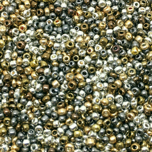 Mixed Metallic and Iris 6/0 seed beads