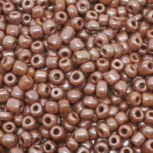 Brown Opaque Lustered 6/0 seed beads