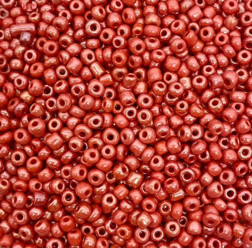 Red Opaque Lustered 6/0 seed beads