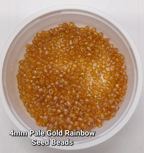Pale Gold Rainbow 6/0 seed beads