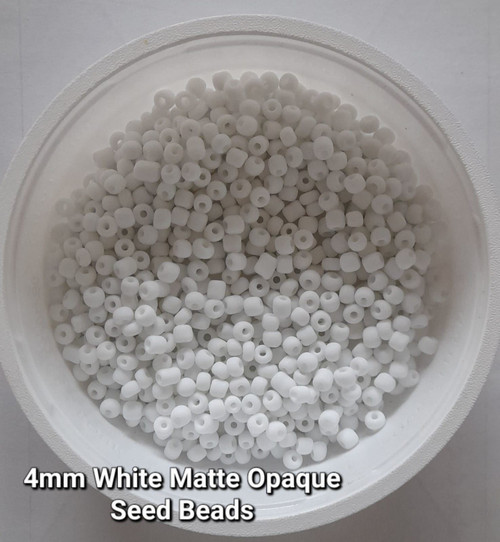 White Matte Opaque 6/0 seed beads
