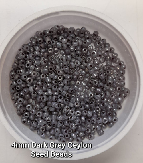 Dark Grey Ceylon 6/0 seed beads
