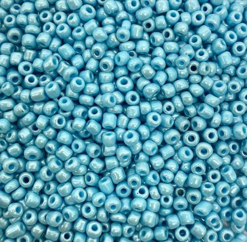 Turquoise Opaque Lustered 6/0 seed beads
