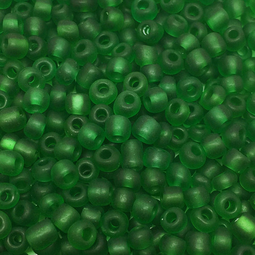 Green Frosted 6/0 seed beads