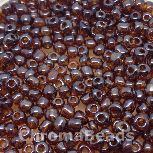 Brown Transparent Lustered 6/0 seed beads
