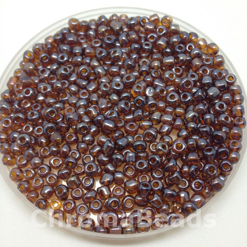 Brown Transparent Lustered 6/0 seed beads