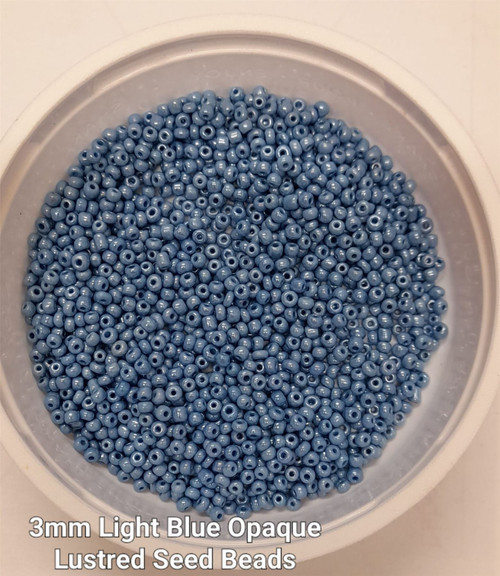 Light Blue Opaque Lustered 8/0 seed beads