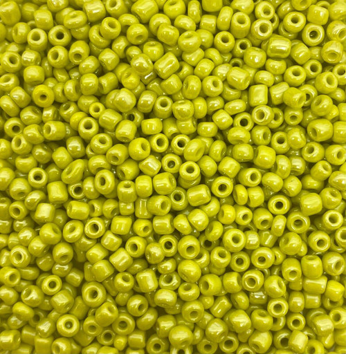 Yellow Opaque Lustered 8/0 seed beads