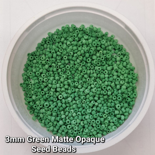 Green Matte Opaque 8/0 seed beads