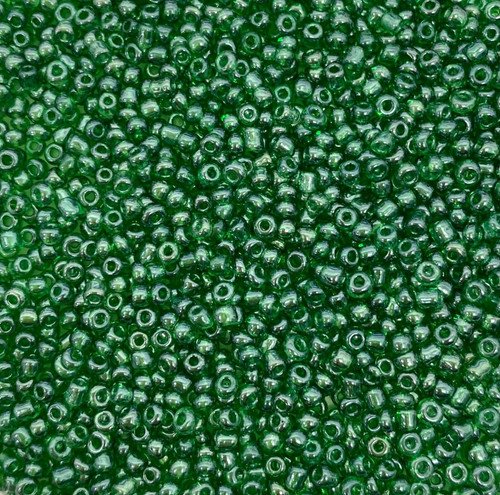 Dark Green Transparent Lustered 8/0 seed beads