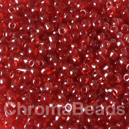 Red Transparent Lustered 8/0 seed beads