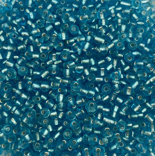 Aqua Silver-Lined 8/0 seed beads