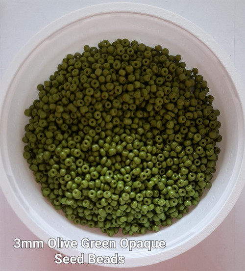 Olive Green Opaque 8/0 seed beads