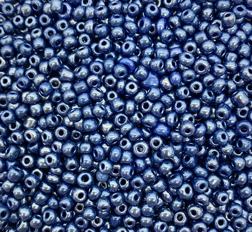 Deep Blue Opaque Lustered 8/0 seed beads