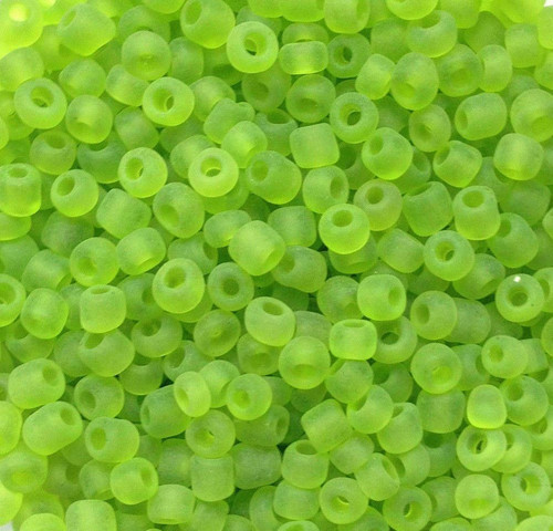 Lime Green Frosted 8/0 seed beads