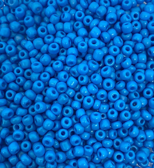 Bright Blue Opaque 8/0 seed beads