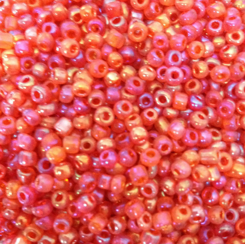 Red Rainbow 8/0 seed beads