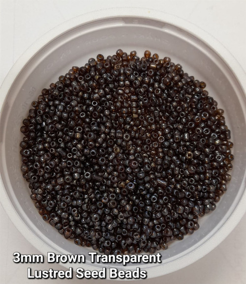 Brown Transparent Lustered 8/0 seed beads